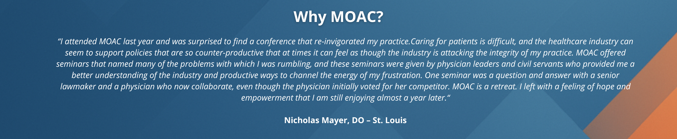Why MOAC Testimonial